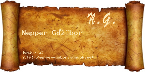 Nepper Gábor névjegykártya